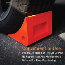 SECURITYMAN 2 Pack Wheel Chocks - Constructed of Heavy Duty Solid Rubber for 20,000 lbs of RV, Trailer, Truck, Camper - Perfect on All Surfaces and in All Weather - Orange