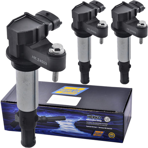 Set of 3 Herko B057 Ignition Coils For Buick Cadillac Saab 2.0L 2.8L 3.6L 04-09