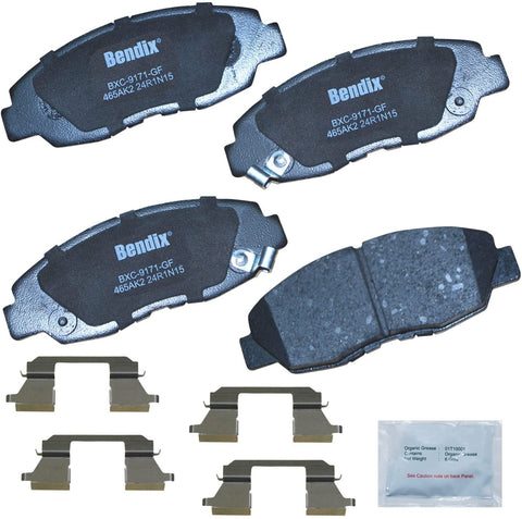 Bendix Premium Copper Free CFC465AK2 Ceramic Brake Pad (with Installation Hardware Front)