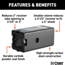 CURT 45408 Trailer Hitch Receiver Adapter Reducer Sleeve Set 3-Inch to 2-1/2 or 2-Inch