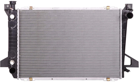 Lynol Cooling System Complete Aluminum Radiator Direct Replacement Compatible With 1985-1996 Ford Bronco F150 F250 F350 Pickup Truck 1 Row V8 5.0L 5.8L