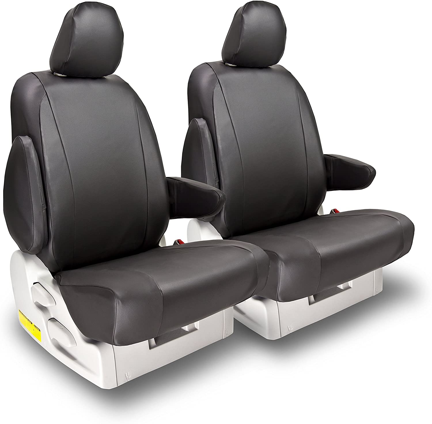 Front Seats: ShearComfort Custom Pro-Tect Vinyl Seat Covers for Toyota Corolla (2020-2020) in Tan for Regular Buckets w/Adjustable Headrests (L, LE, Hybrid, or XLE Models Only)
