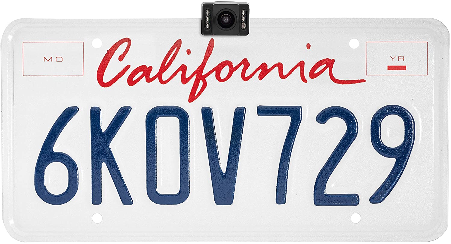 BOYO VTL17IRTJ - Concealed License Plate Backup Camera with Night Vision and Active Parking Lines (Black)