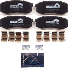 Beefed Up Brakes Premium Heavy Duty Rear Ceramic Brake Pad Kit w/hardware and grease Compatible with Toyota 4Runner, Toyota FJ Cruiser & Toyota Land Cruiser