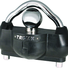 Trimax UMAX100 Premium Universal 'Solid Hardened Steel' Trailer Lock (fits All couplers) (Black)