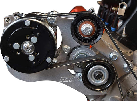 ICT Billet LS Corvette SUV A/C Air Conditioner Compressor Bracket Kit for Sanden 508 LSX AC LS1 LM7 LR4 LQ4 L59 LQ9 LM4 L33 L92 L76 LY2 LY5 LY6 LC9 LH8 LMG L98 L99 L96 LC8 551494X-1