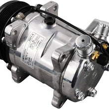 ACTECmax Universal A/C Compressor with Black 6PK Clutch Sanden 508 5H14 R134A Serpentine Belt