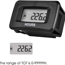 Jayron Digital LCD Induction Hour Meter, Hour Meter Gauge No Power Required,Built-in Battery, Waterproof Design, Panel Mounted,Used for Lawn Mower, Generator, Road Machinery, Motorcycle, Chainsaw ATV