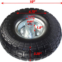 MaxxHaul 50501 Diameter 10" Flat Free All Purpose Tire with 5/8" Ball Bearing Axle Bore Dia, Black