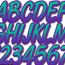 Stiffie Whipline Seafoam Green/Purple 3" Alpha-Numeric Registration Identification Numbers Stickers Decals for Boats & Personal Watercraft