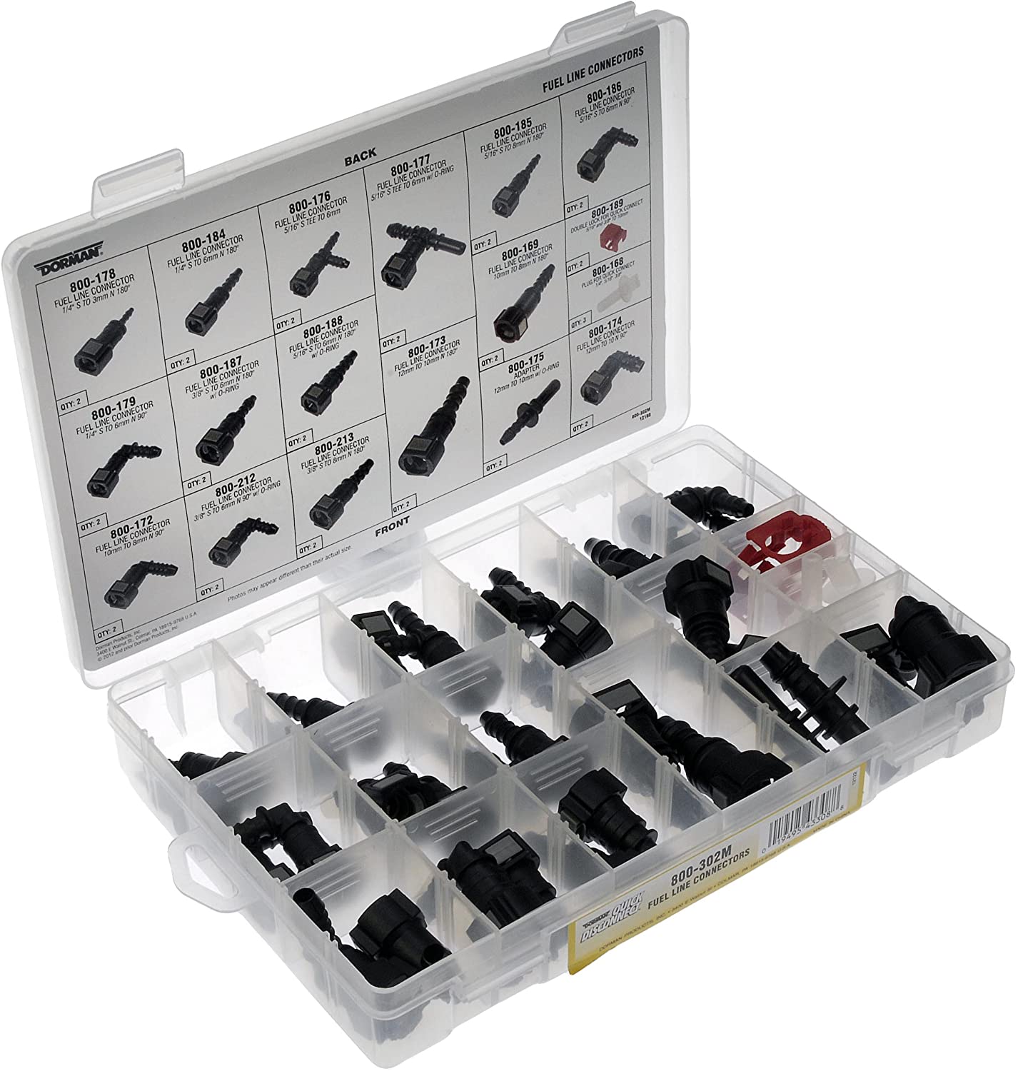 Dorman 800-302M Metric Fuel Connector Tech Tray, 37 Piece