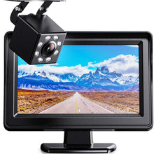 Vehicle Backup Cameras Kits with Monitor Front Rearview Reversing Camera for Small Cars Asistance When Parking + 4.3" 720P Monitor w/ Guidelines, Xroose Wired-FR5