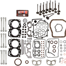 Evergreen FSHBIEV9009 Full Gasket Set Head Bolts Intake Exhaust Valves Compatible With 99-03 Subaru Impreza Legacy Forester Outback 2.5 EJ25 SOHC