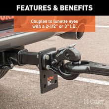 CURT 48210 Pintle Hook Hitch 20,000 lbs, Fits 2-1/2 to 3-Inch Lunette Ring, Mount Required