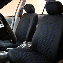 TLH Quilted Flat Cloth Seat Covers Front, Airbag Compatible, Red Color-Universal Fit for Cars, Auto, Trucks, SUV