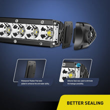 Nilight 17" 80w LED Work Light Single Row Spot Flood Combo LED Light Bar Driving Lights Offroad Lighting - 2 Style Mounting Brackets,2 years Warranty