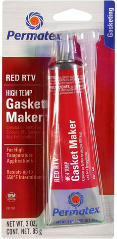 Permatex 81160 3 Oz High-Temp Red RTV Silicone Gasket