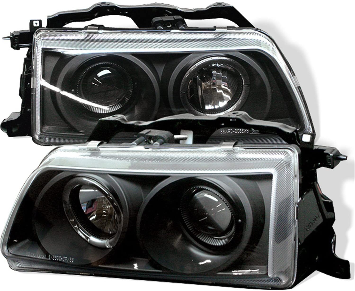 Spyder 5010803 Honda Civic 88-89 / CRX 88-89 Projector Headlights - LED Halo - Black - High H1 (Included) - Low H1 (Included) (Black)