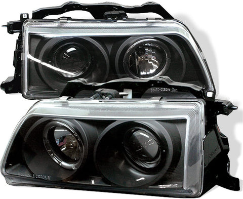 Spyder 5010803 Honda Civic 88-89 / CRX 88-89 Projector Headlights - LED Halo - Black - High H1 (Included) - Low H1 (Included)