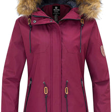 Wantdo Women's Waterproof Ski Jacket Hooded Snow Coat Mountain Fleece Parka