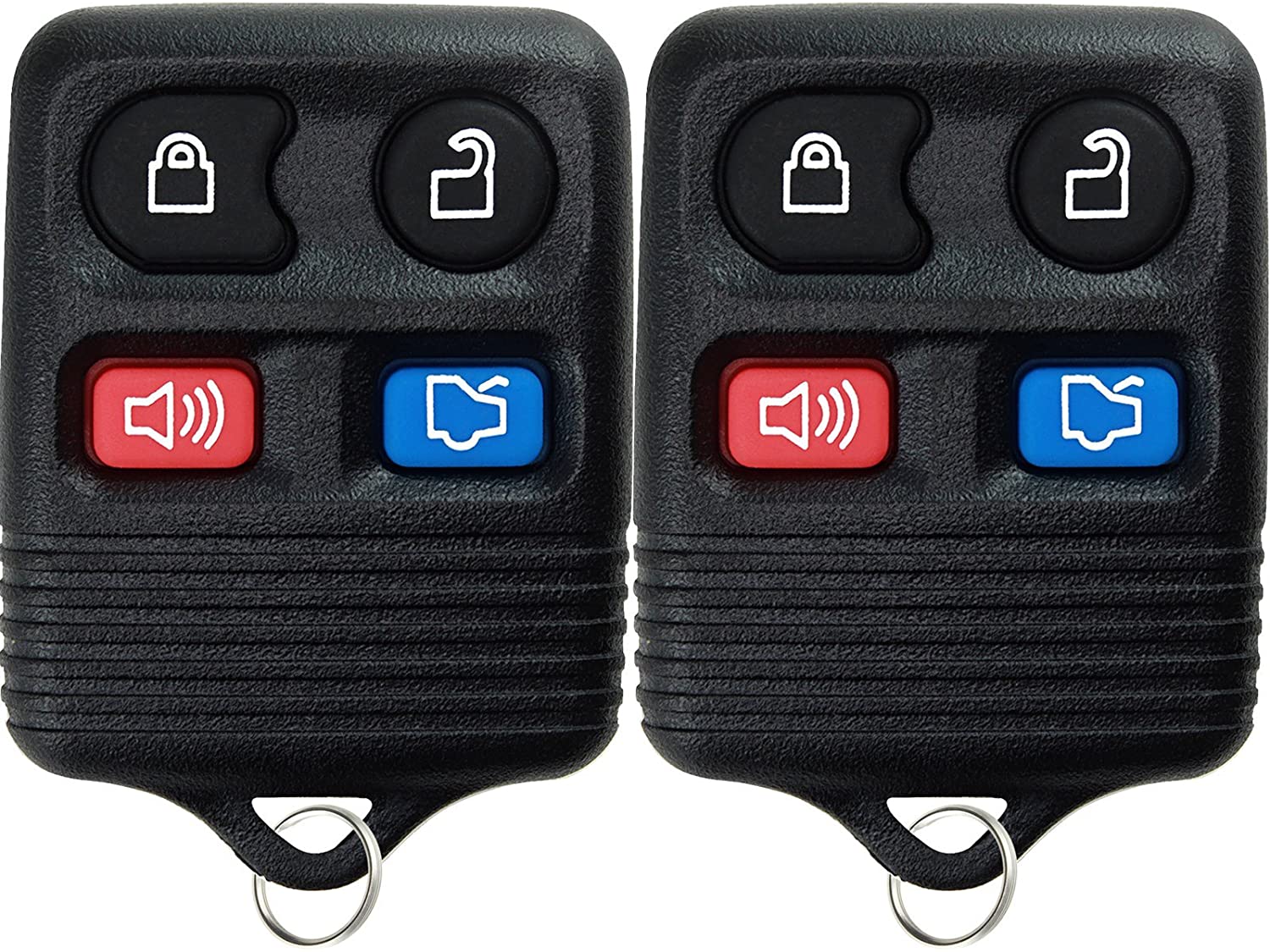 2 KeylessOption Replacement Keyless Entry Remote Control Key Fob Clicker Transmitter - Black