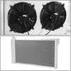 DNA Motoring RA+FS-CK67-3 3-Row Radiator with Fan Shroud