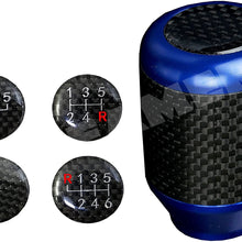 ICBEAMER Racing Style Red Aluminum w/Carbon Fiber Mini Short Throw Shifter Manual Stick Shift Knob 5 6 Speeds Pattern