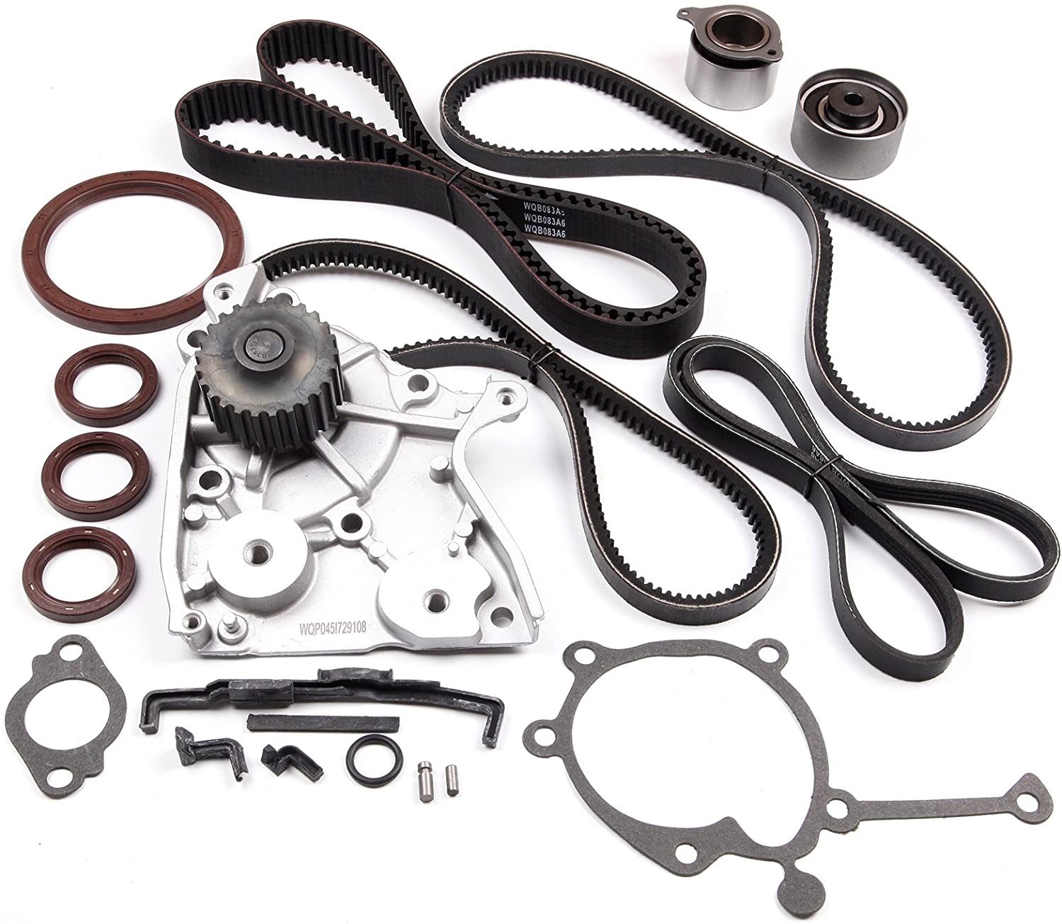 SCITOO fits 2000-2002 Kia Sportage 2.0L Timing Belt Tensioner V-Belt Kit Water Pump DOHC