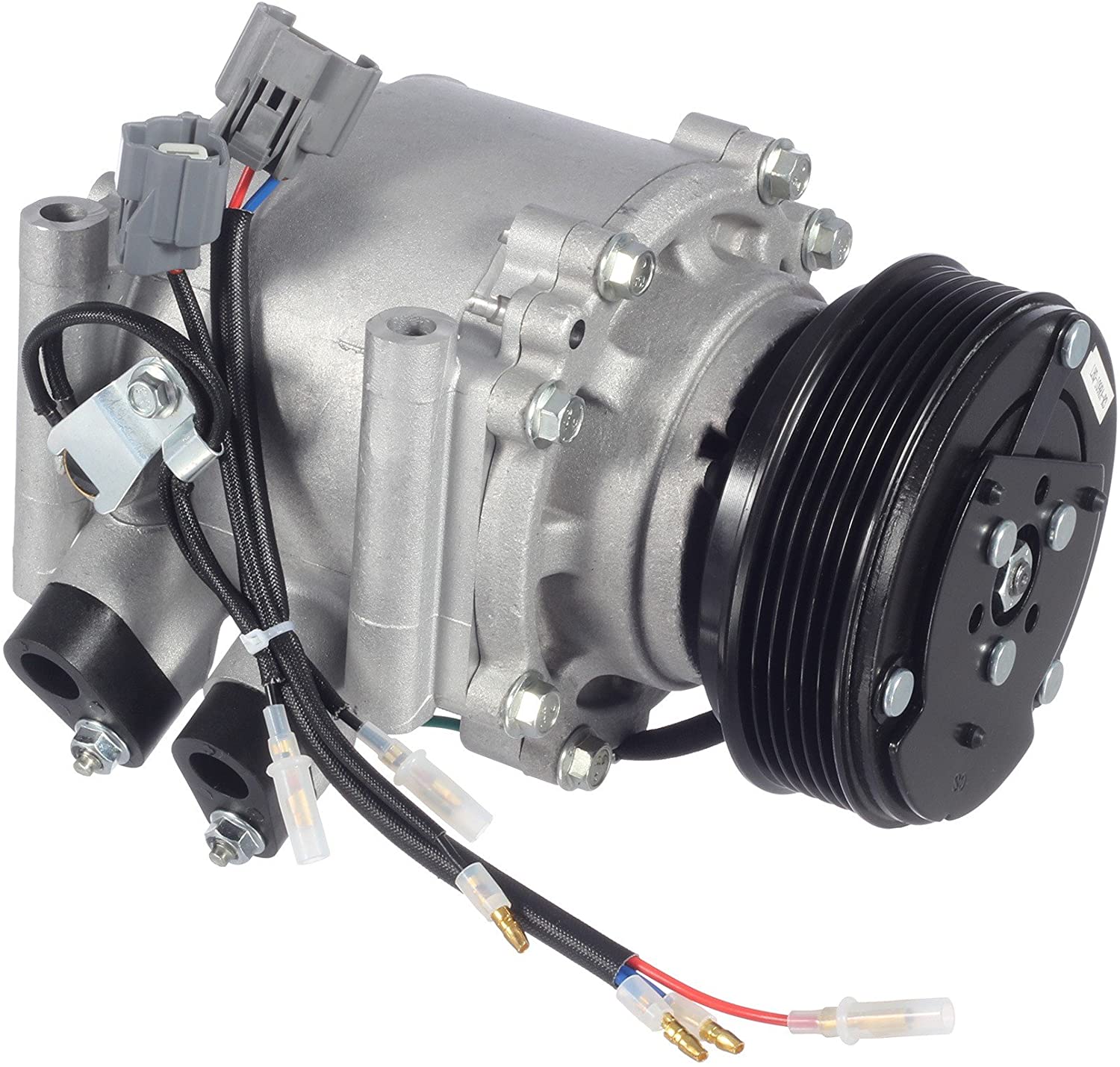 AUTEX AC Compressor & A/C Clutch CO 4914AC 78613 Replacement for Honda Civic 2002 2003 2004 2005 1.7L with 3 Pin Connector 6 Grooves # 38800PLMA021M2 77613
