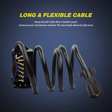 Nilight Heavy Duty 7 Way Inline Trailer Plug with 7 Gang Junction Box - 8 Feet, Trailer Connector Cable Wiring Harness with Weatherproof Junction Box Suitable for RV Automotives Cars,2 Years Warranty