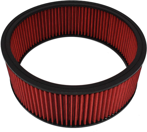 A-Team Performance Air Filter Element Air Cleaner High Flow Replacement Washable and Reusable Round Cotton Fiber Compatible with Buick Chevrolet GMC Ford Mopar Oldsmobile Pontiac (14X5)