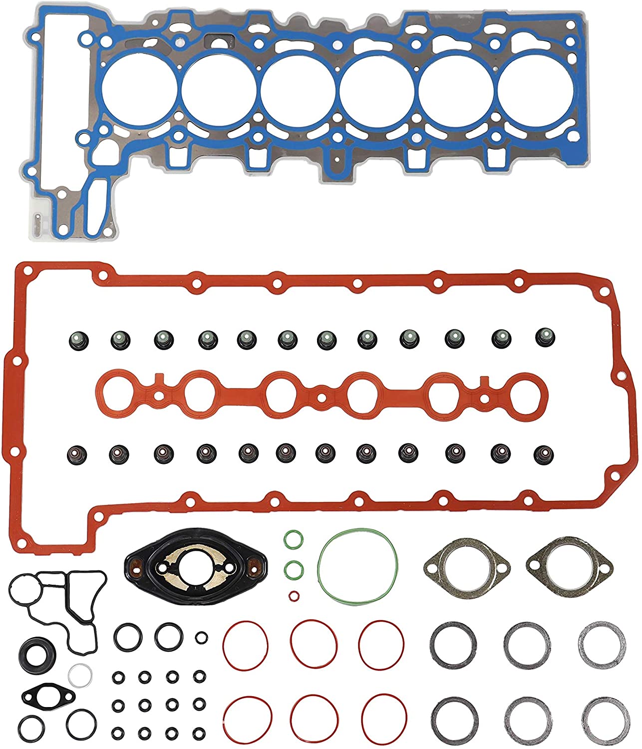 DNJ HGS860 MLS Head Gasket Set for 2006-2007 / BMW / 325i, 325xi, 330i, 330xi, 525i, 525xi, 530i, 530xi, Z4 / 3.0L / DOHC / L6 / 24V / 2996cc / N52