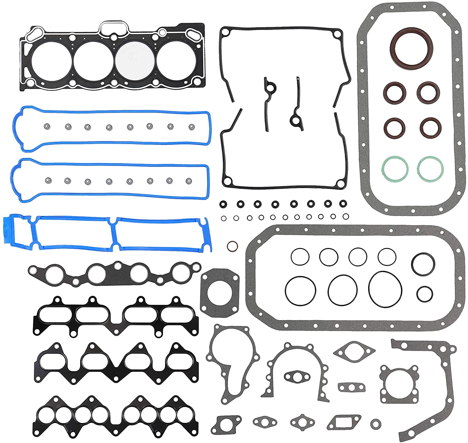 DNJ FGS9026 Graphite Full Gasket Sealing Set/For 1988-1992 / Chevrolet, Geo, Toyota / 1.6L / L4 / 16V / DOHC / 98cid / 4AGE, 4AGELC, 4AGZE / Naturally Aspirated, Supercharged