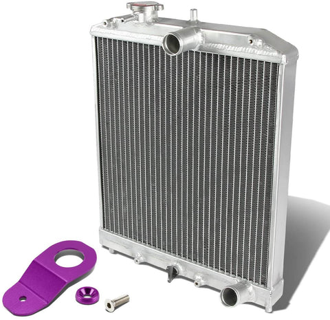 Replacement for Honda Civic EK MT (Manual Transmission) 2-Row Aluminum Radiator w/Stay Mount Bracket (Silver)