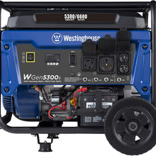 Westinghouse WGen9500DF Dual Fuel Portable Generator-9500 Rated 12500 Peak Watts Gas or Propane Powered-Electric Start-Transfer Switch & RV Ready, CARB Compliant