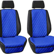FH Group Car Front Seat Protectors Water Resistant Air Bag Compatible, (Two Pack) PU Leather Luxury Diamond Design Universal Seat Covers for Cars, Auto, Trucks, Vans & SUVs (Solid Black) w. Gift