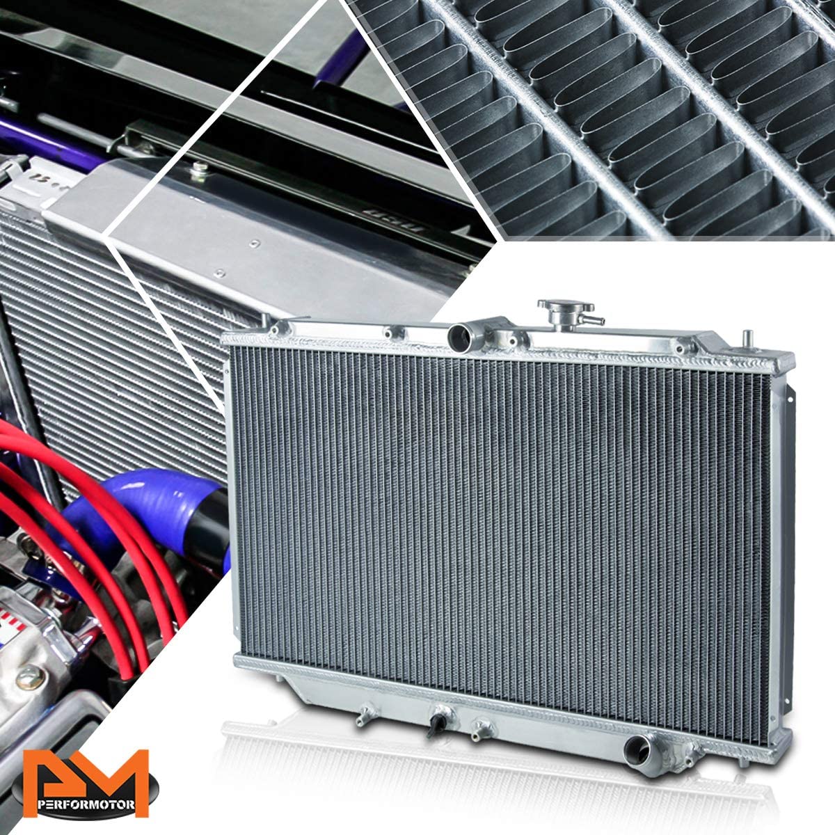 For Honda Prelude 92-96/Accord 90-93 MT 3-Row/Core Full Aluminum Racing Radiator
