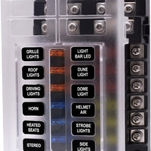 BlueFire 6 Way Blade Fuse Box Fuse Box Holder Standard Circuit Fuse Holder Box Block with LED Light Indication & Protection Cover for Car Boat Marine Trike Car Truck Vehicle SUV Yacht RV