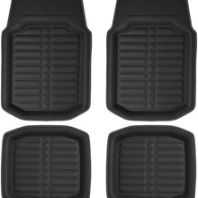 FH Group Tray Style Car Mats F14409REDBLACK Deep Tray All Weather Floor Mats, 4 Piece