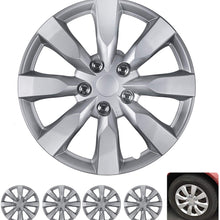 BDK Wheel Guards – (4 Pack) Hubcaps for Car Accessories Wheel Covers Snap Clip-On Auto Tire Rim Replacement for 16 inch Wheels 16” Hub Caps (Medium Spokes)