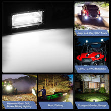 Nilight 18001F-B 2PCS 5Inch 72W Double Row Flood Bar 10800Lumens Driving Fog Led Off Road Lights for Trucks Jeep ATV UTV SUV Boat Marine,2 Years Warranty