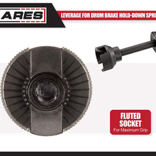 ARES 70191 - Brake Spring Compressor Tool - Provides Leverage to Remove and Install Stubborn Hold-Down Springs of Drum Brakes