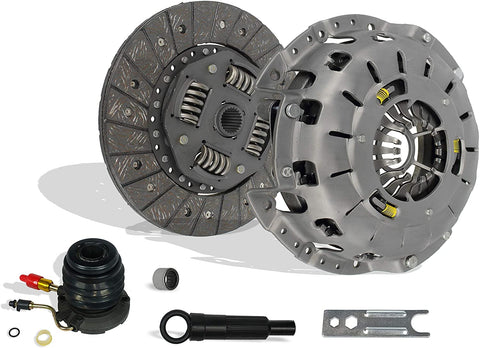 Clutch And Slave With Dust Boot Kit Compatible With Ranger B2300 B2500 XL XLT SE SX DS STX Troy Splash Base Edge 11/1994-2011 2.5L 2.3L Gas SOHC 3.0L V6 Gas OHV (Self Adjusting Plate; 07-116SN)