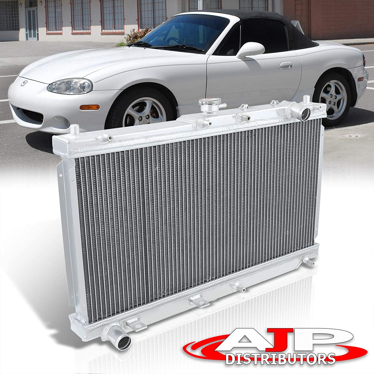 AJP Distributors Dual Row Core Aluminum Radiator For Mazda Miata MX5 MX-5 NB 1.6L 1.8L Manual Transmission 1999 2000 2001 2002 2003 2004 2005 99 00 01 02 03 04 05