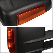 Pair Black Manual Telescoping Amber LED Turn Signal Side Towing Mirrors Replacement for Silverado Sierra GMT900 07-14