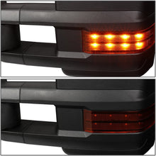 Pair Black Power Heated Amber LED Turn Signal Lights Tow Mirrors Replacement for Silverado Tahoe Sierra Yukon 03-07