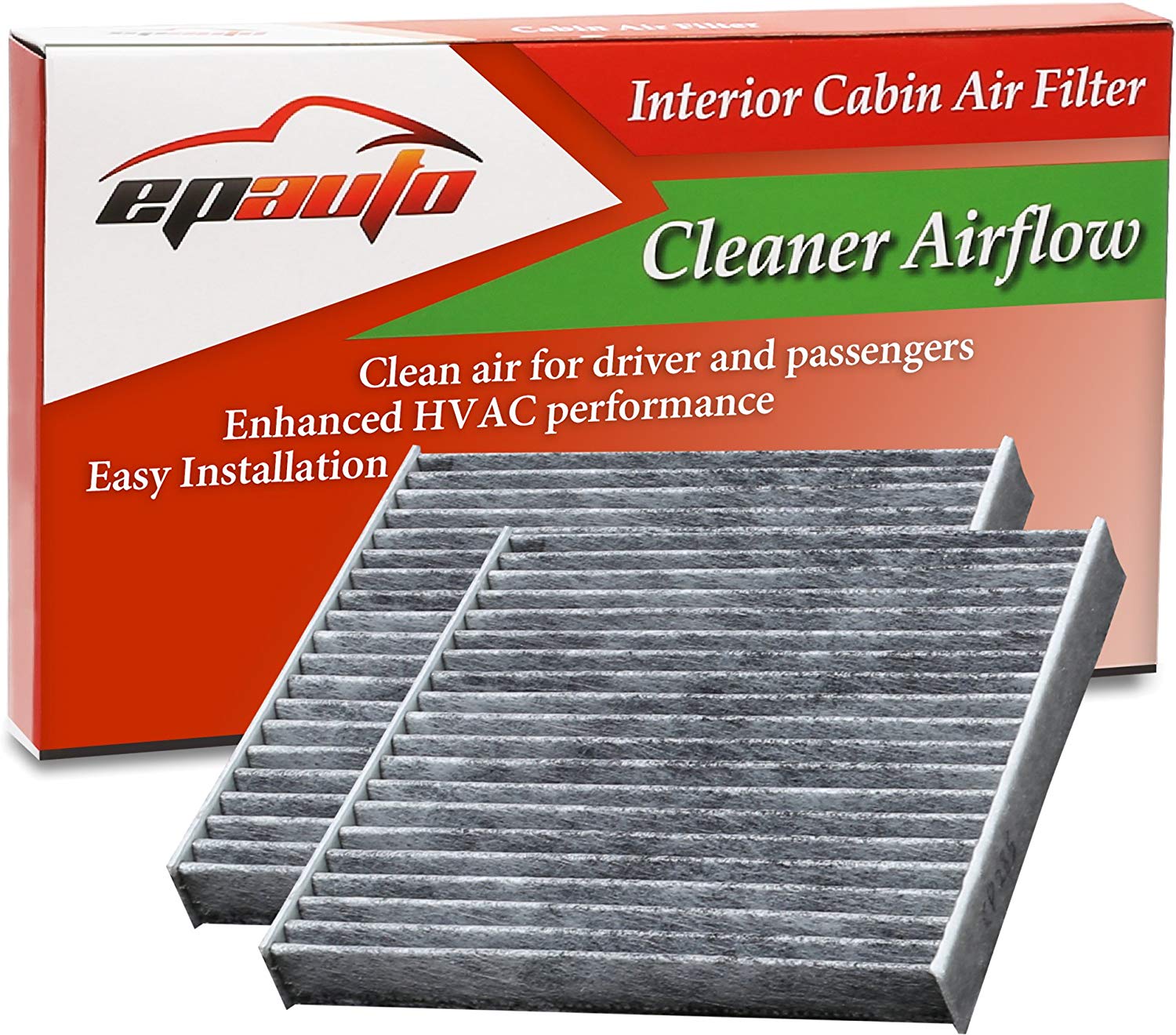 2 Pack - EPAuto CP285 (CF10285) Replacement for Toyota/Lexus/Scion/Subaru Replacement Premium Cabin Air Filter includes Activated Carbon