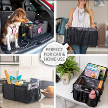 Car Trunk Organizer with Cooler Lid - Front and Back Seat Belt | Bottle, Wipes, Plastic Bag Pockets | Baby Diaper Caddy Organizer with Changing Pad | Backseat Car Organizer Kids Babies Storage Basket