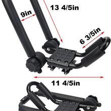 Premium Folding Kayak Rack J-Bar Car Roof Rack for Canoe Carrier SUP Paddle Surfboard Mount on Car SUV and Truck Crossbar, Includes 2 pcs 10Ft S-Hook Rated Ratchet Pulleys Straps Ratchet Strap(1 Pair