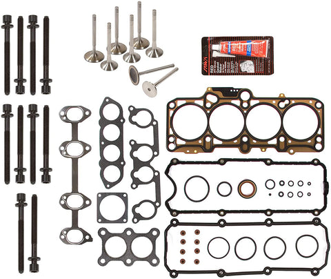 Evergreen HSHBIEV9020 Head Gasket Set Intake Exhaust Valves Compatible with 98-03 Volkswagen Beetle Golf Jetta 8V